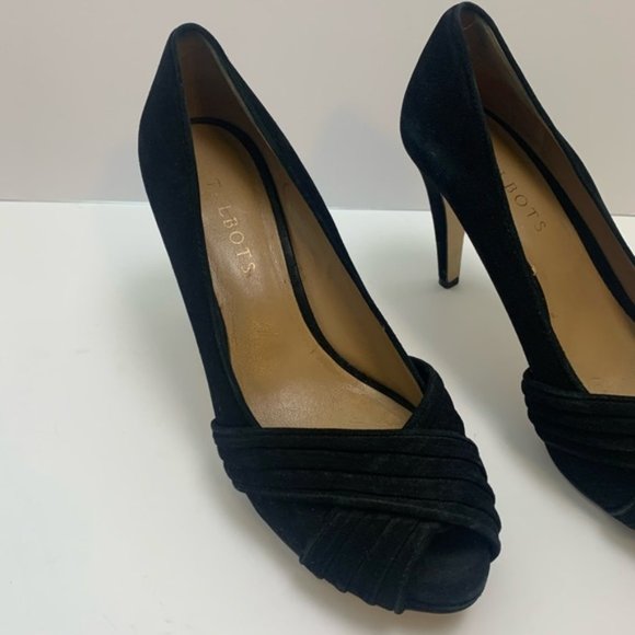 Talbots Black Suede Open Toe Pumps - Picture 6 of 11